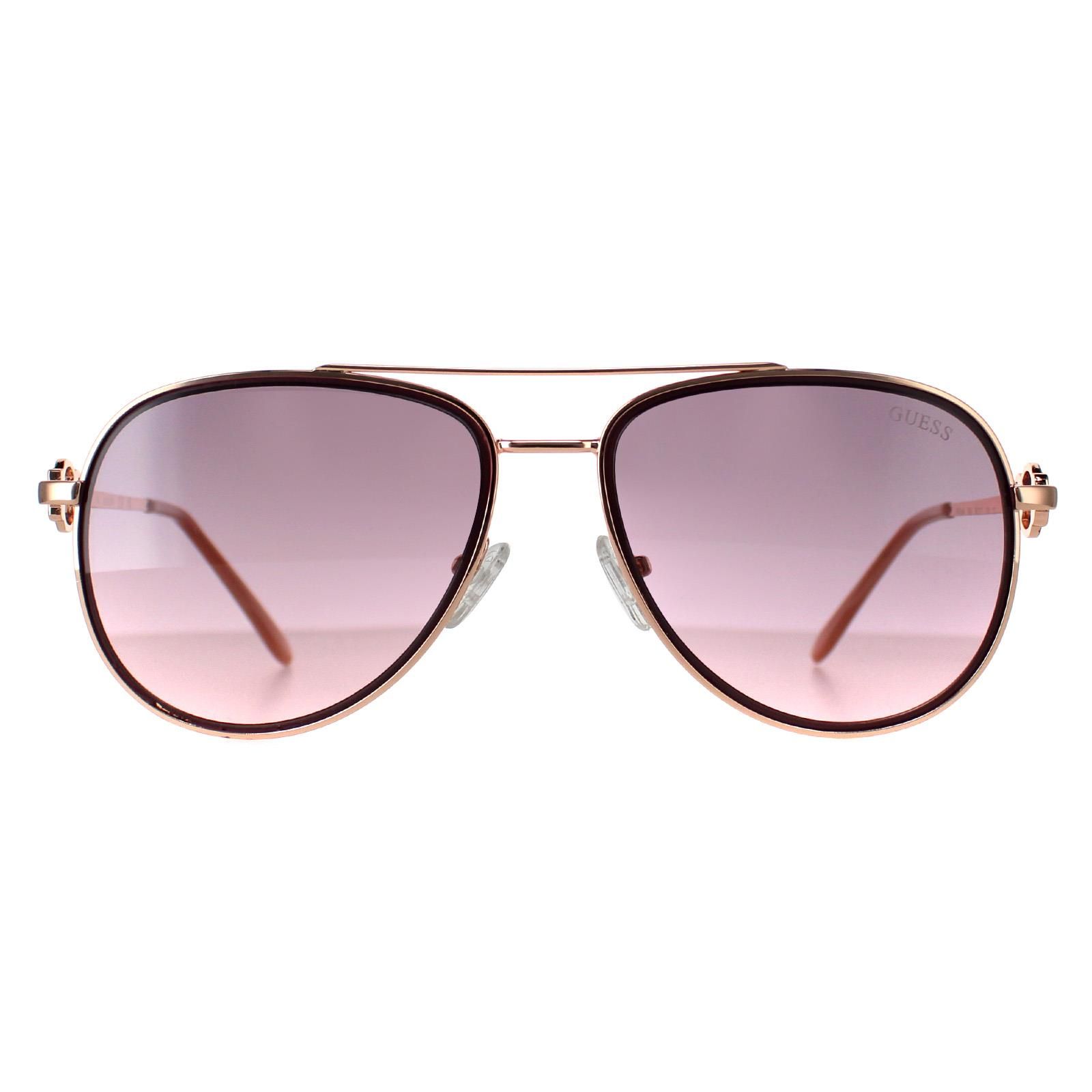 Guess Aviator Shiny Rose Gold Bordeaux Mirror GF0344 image 1