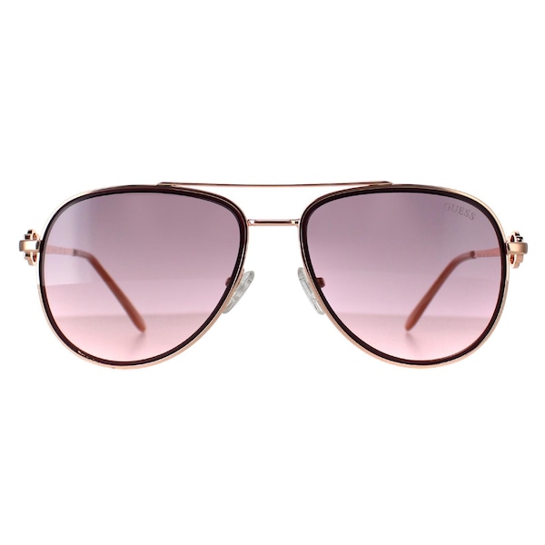 Guess Aviator Shiny Rose Gold Bordeaux Mirror GF0344