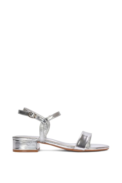 XY London 'Moana Low Bock Heel Round Toe Sandals With Buckle Fastening