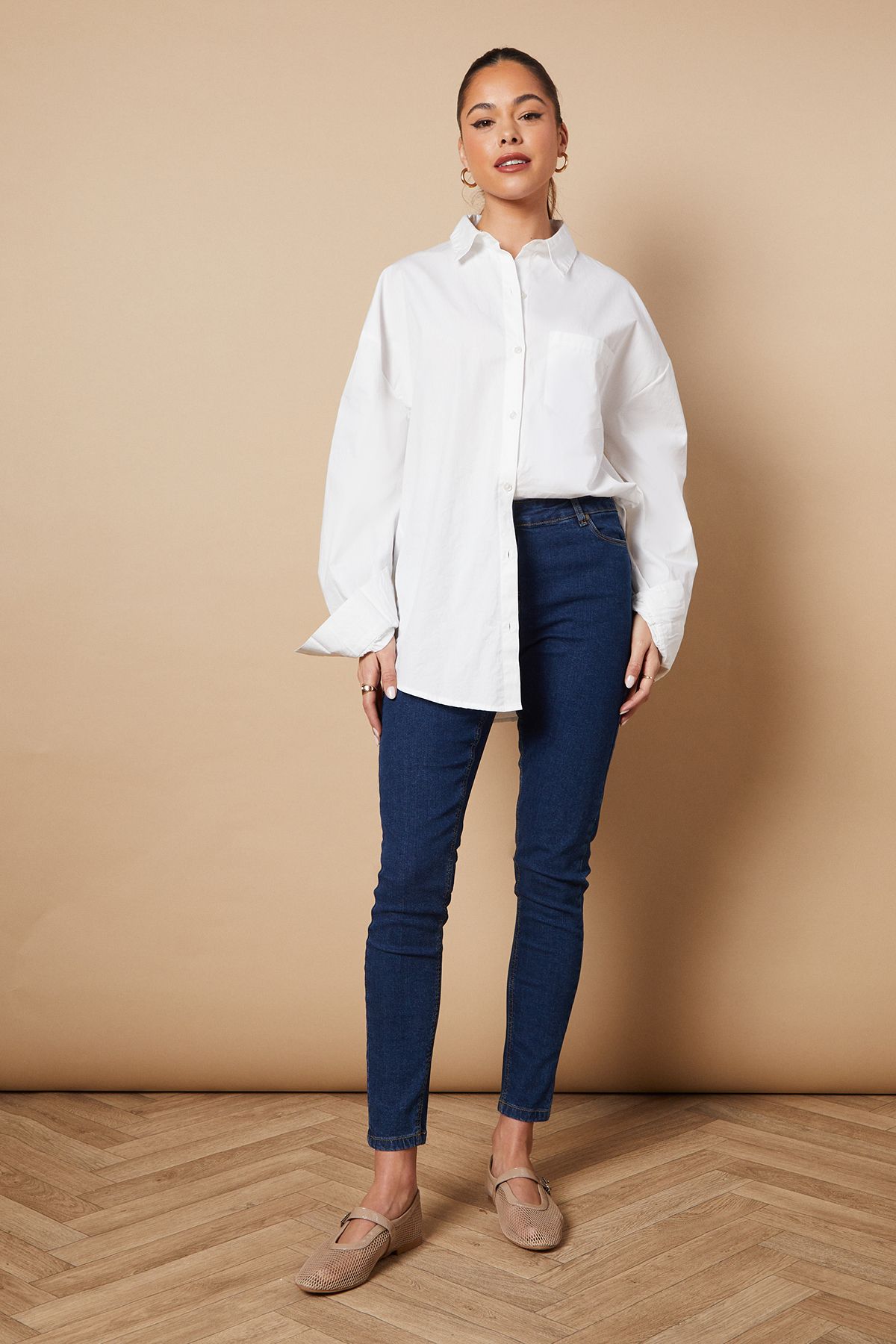 Oasis Jade Mid Rise Skinny Jeans Indigo image 4