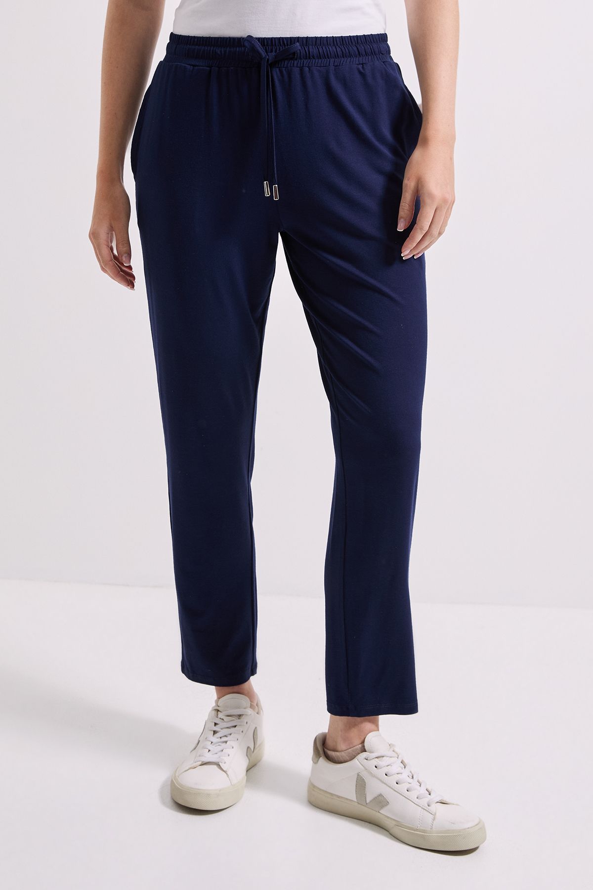 Dorothy Perkins Shirred Waist Jersey Jogger Navy image 1