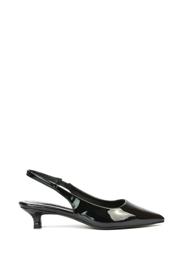 XY London 'Jenny' Pointed Toe Low Kitten Heel Slingback Pumps