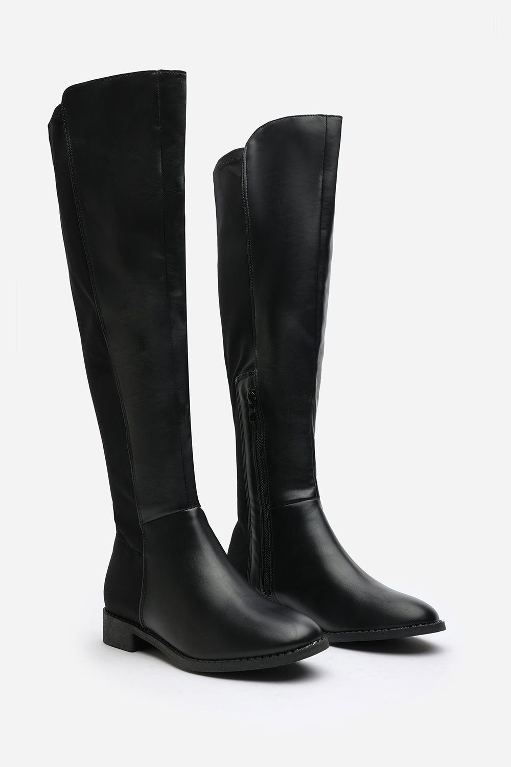 Where's That From 'Verity' Faux Leather Stretch Over Knee Flat Riding Boots image 3