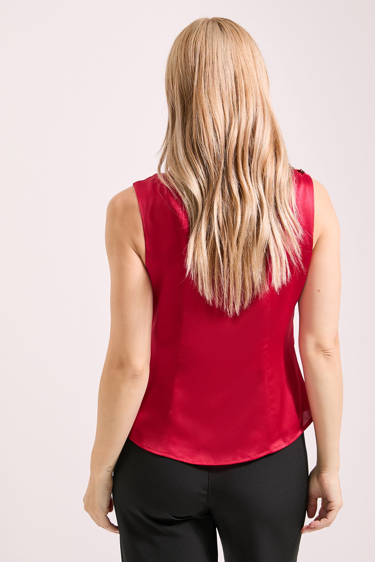 Principles Hammered Satin Caped Top Rust image 1