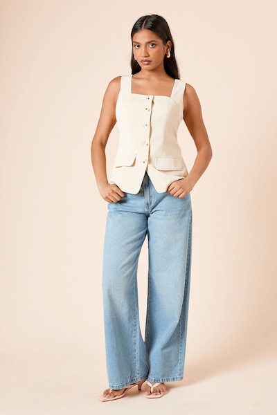 Dorothy Perkins Petite Longline Button Through Waistcoat Butter