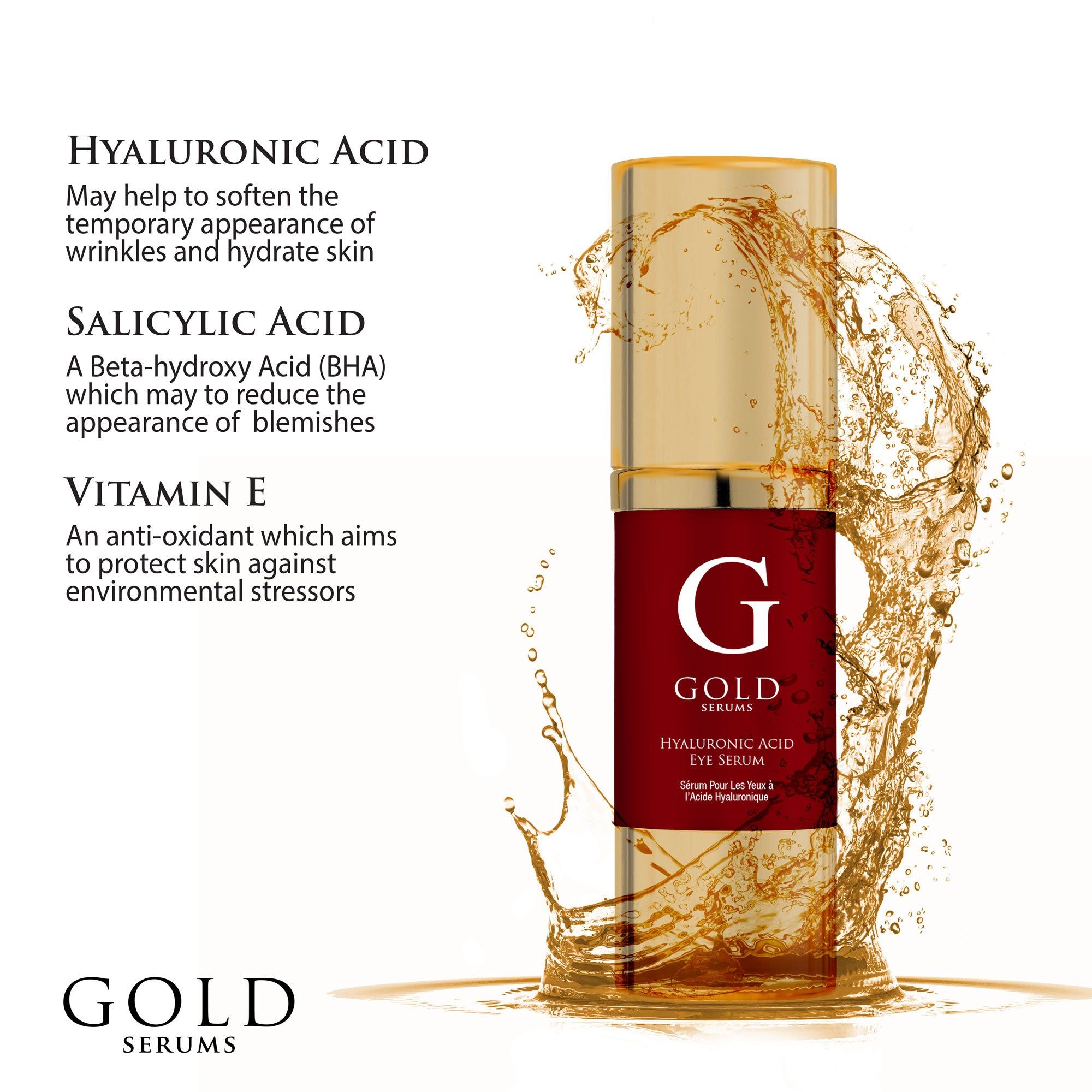 Gold Serums Hyaluronic Acid Eye Serum 15ml image 3