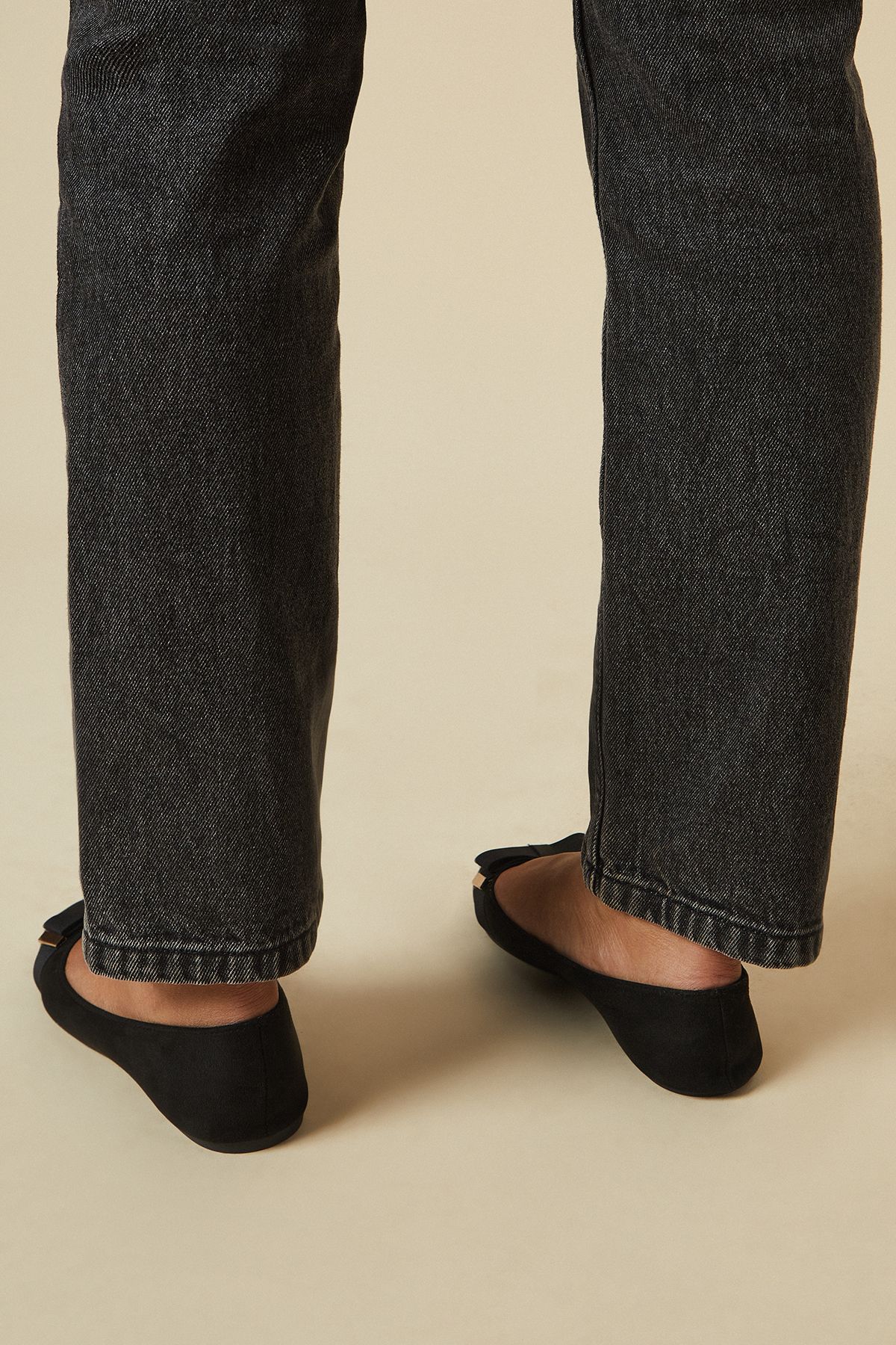 Dorothy Perkins Violet Comfort Bow Detail Ballerinas Black image 3