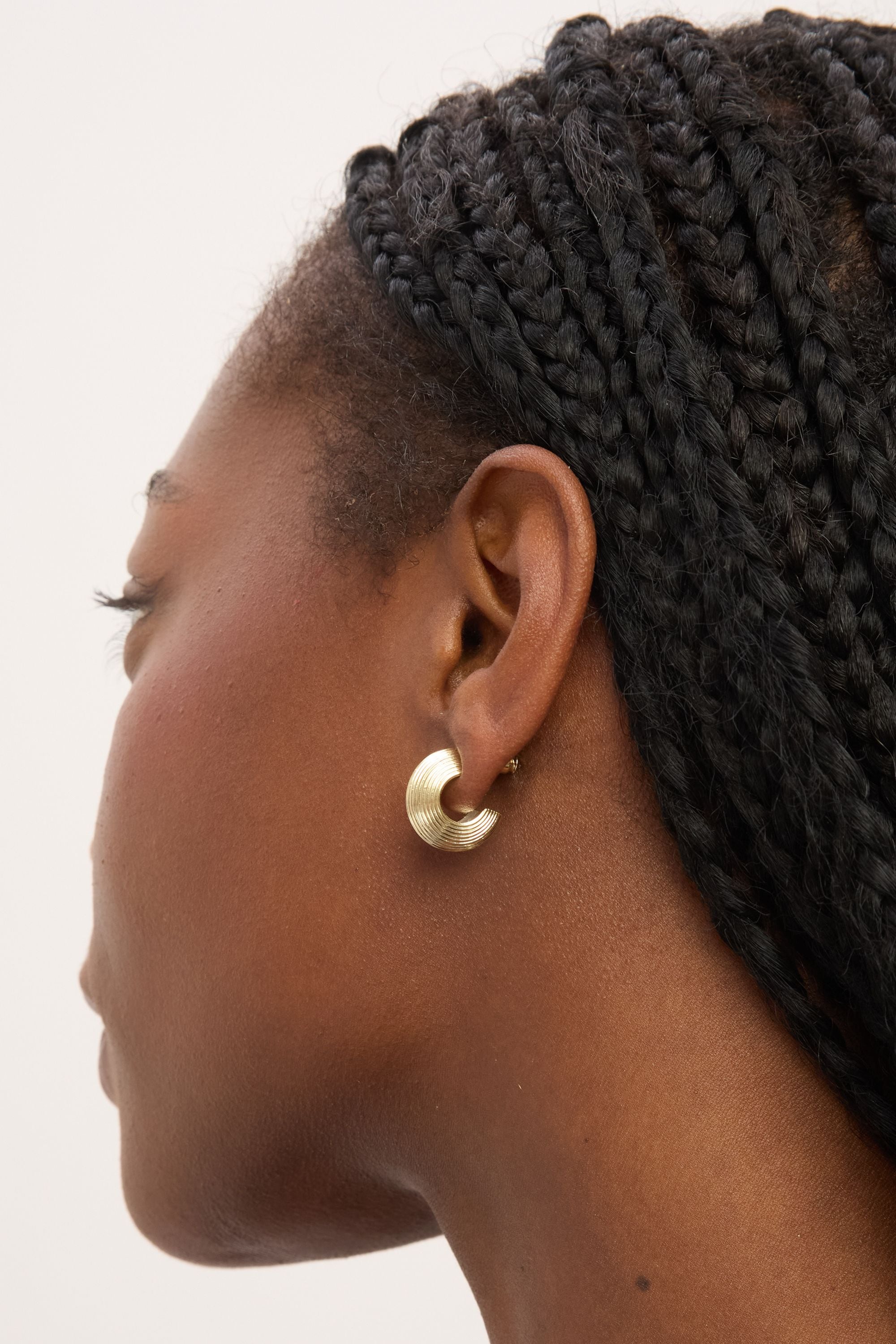 Jon Richard Ribbed Hoop Earrings image 2