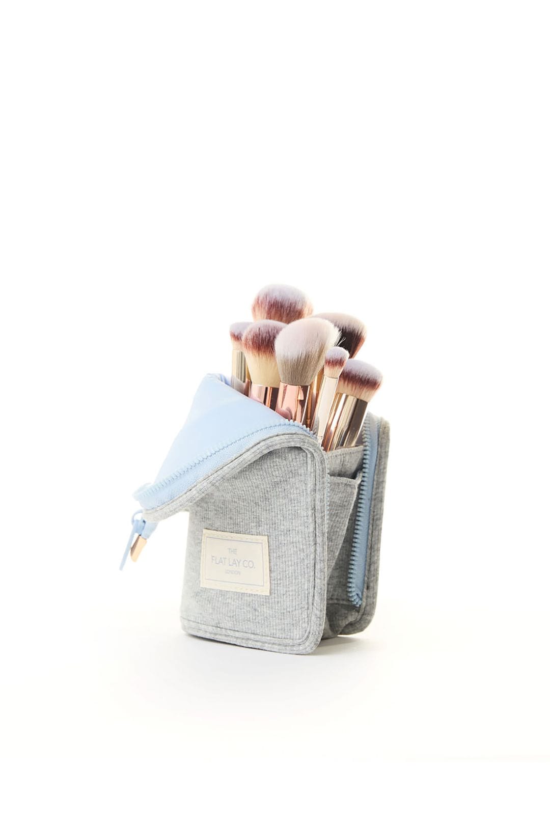 The Flat Lay Co Standing Makeup Brush Case - Cozy Cotton Grey Multi image 3