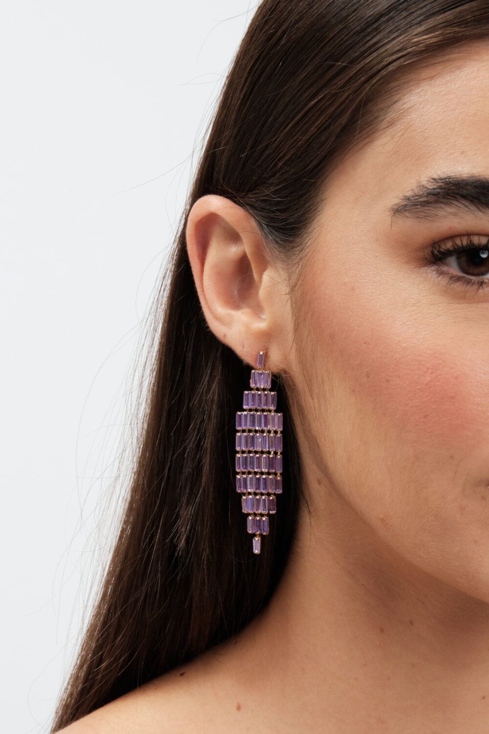 Jon Richard Amethyst Statement Earrings image 2