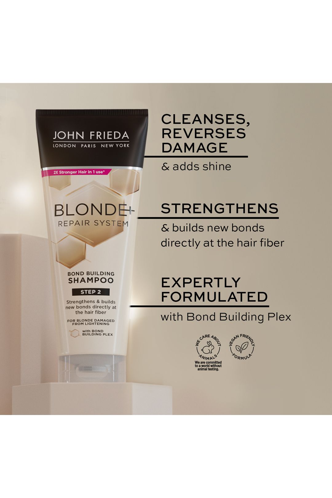 John Frieda Blonde+ Repair Bond Building Shampoo 250ml Multi image 3