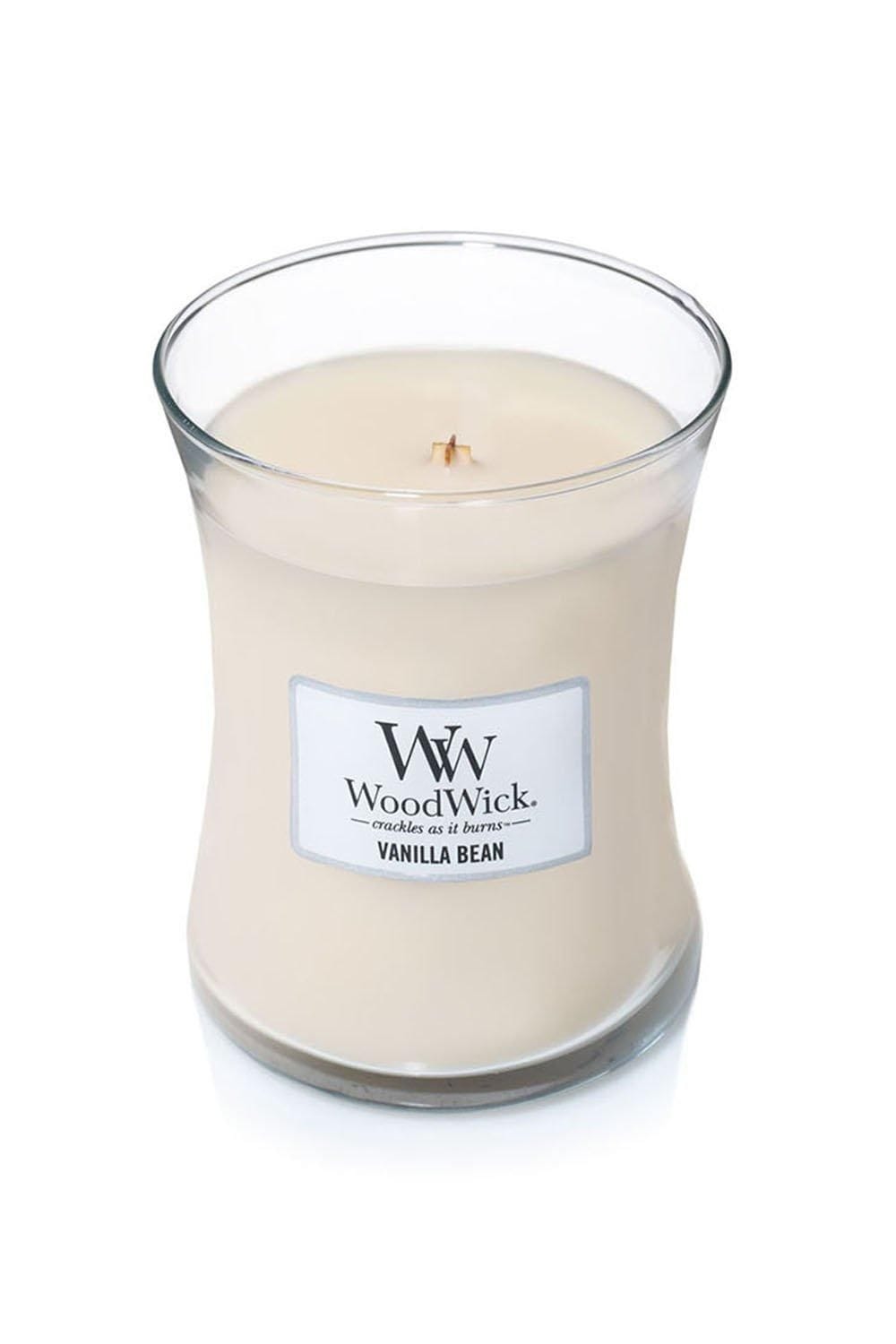 Woodwick Vanilla Bean Medium Candle Cream image 2