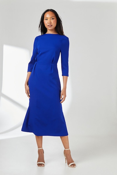 Principles Blue Seam Detail Midi Dress Cobalt