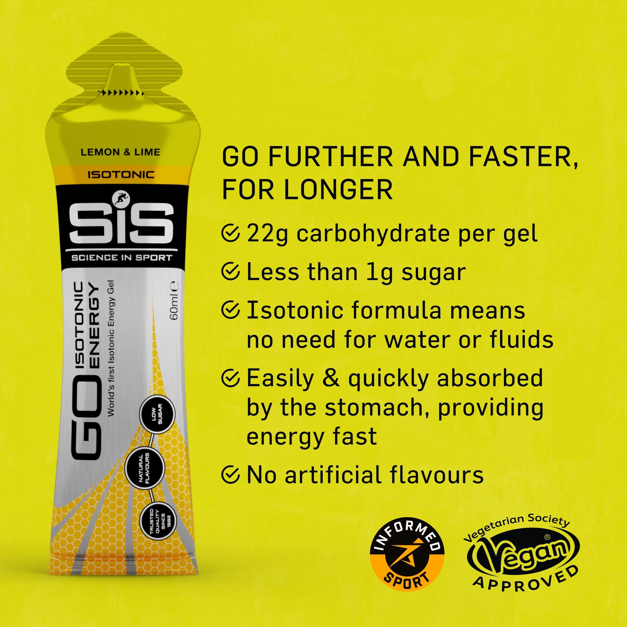 Science in Sport GO Isotonic Energy Gel Lemon & Lime - 6 Pack image 2