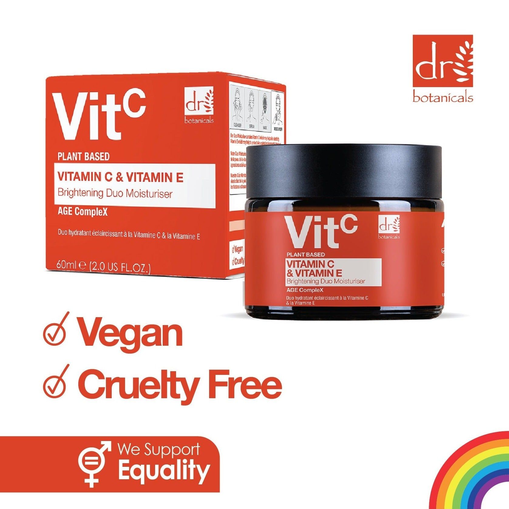 Dr. Botanicals Vitamin C 1% & Vitamin E Brightening Duo Moisturiser 60ml image 4