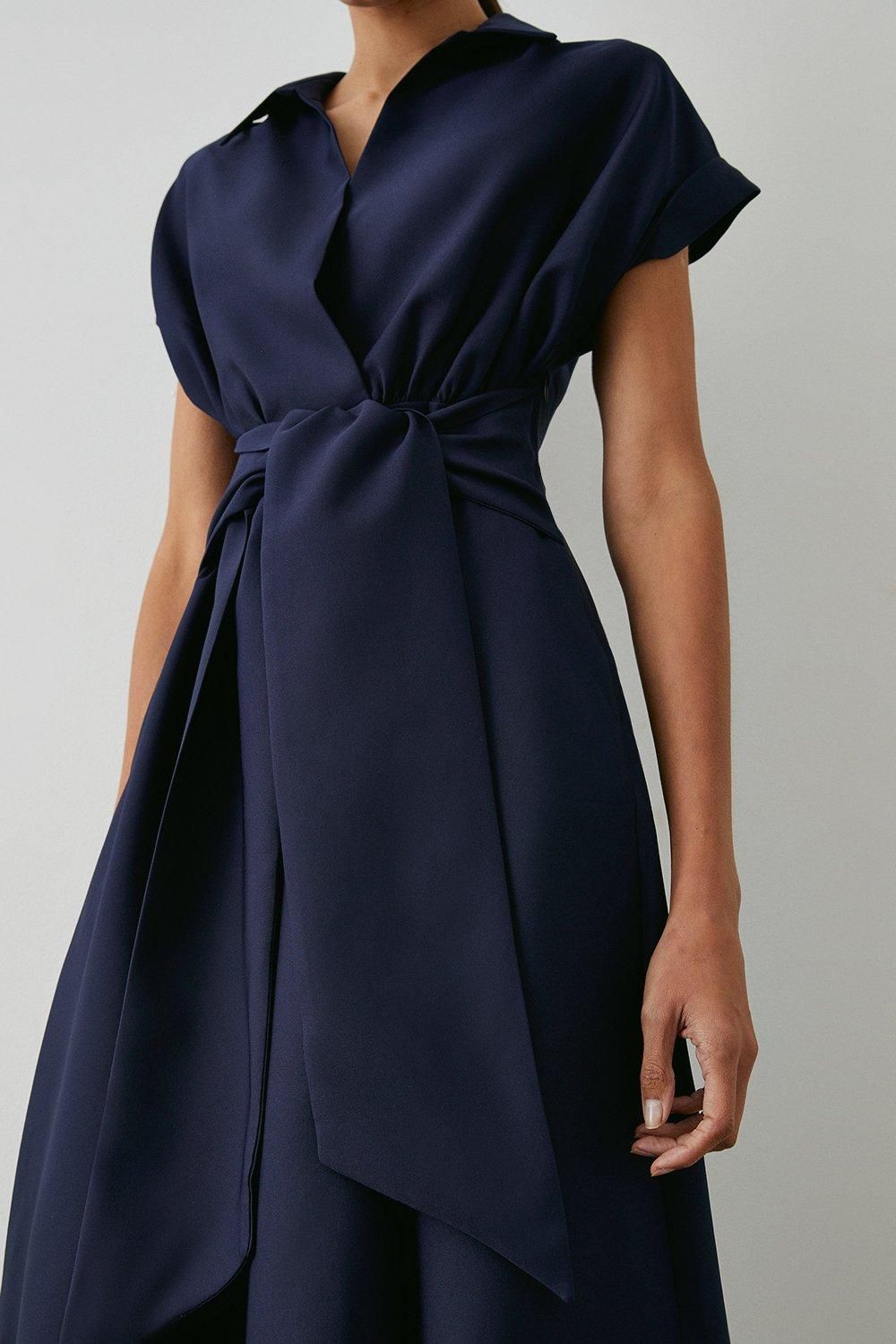 Principles Front Tie Shirt Midi Dress Navy image 2