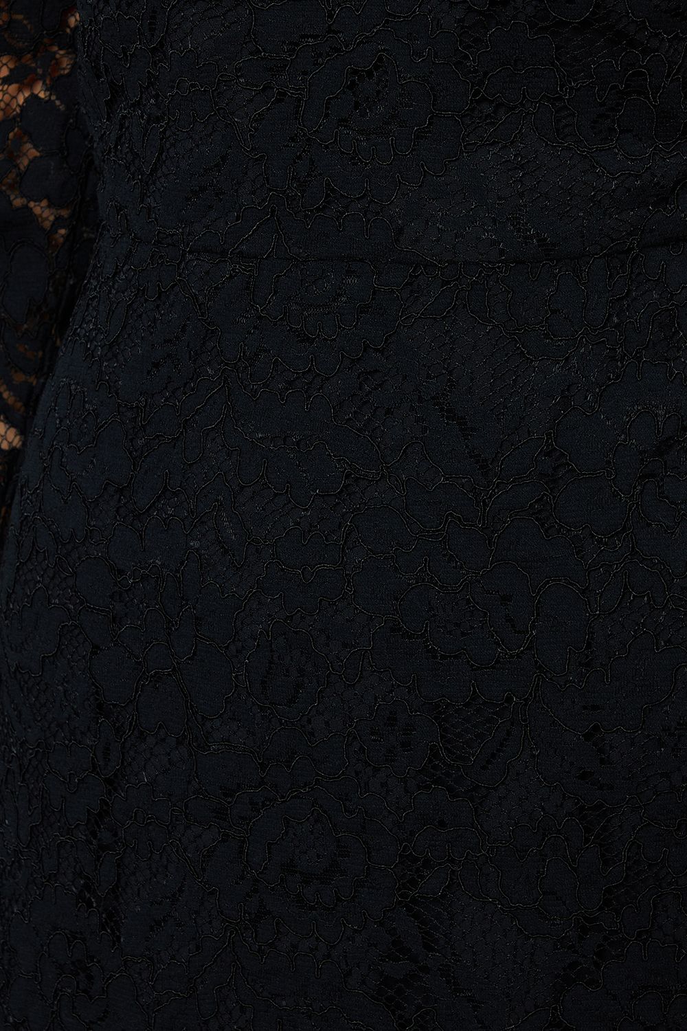 Dorothy Perkins Lace Long Sleeve Vneck Midi Dress Black image 5