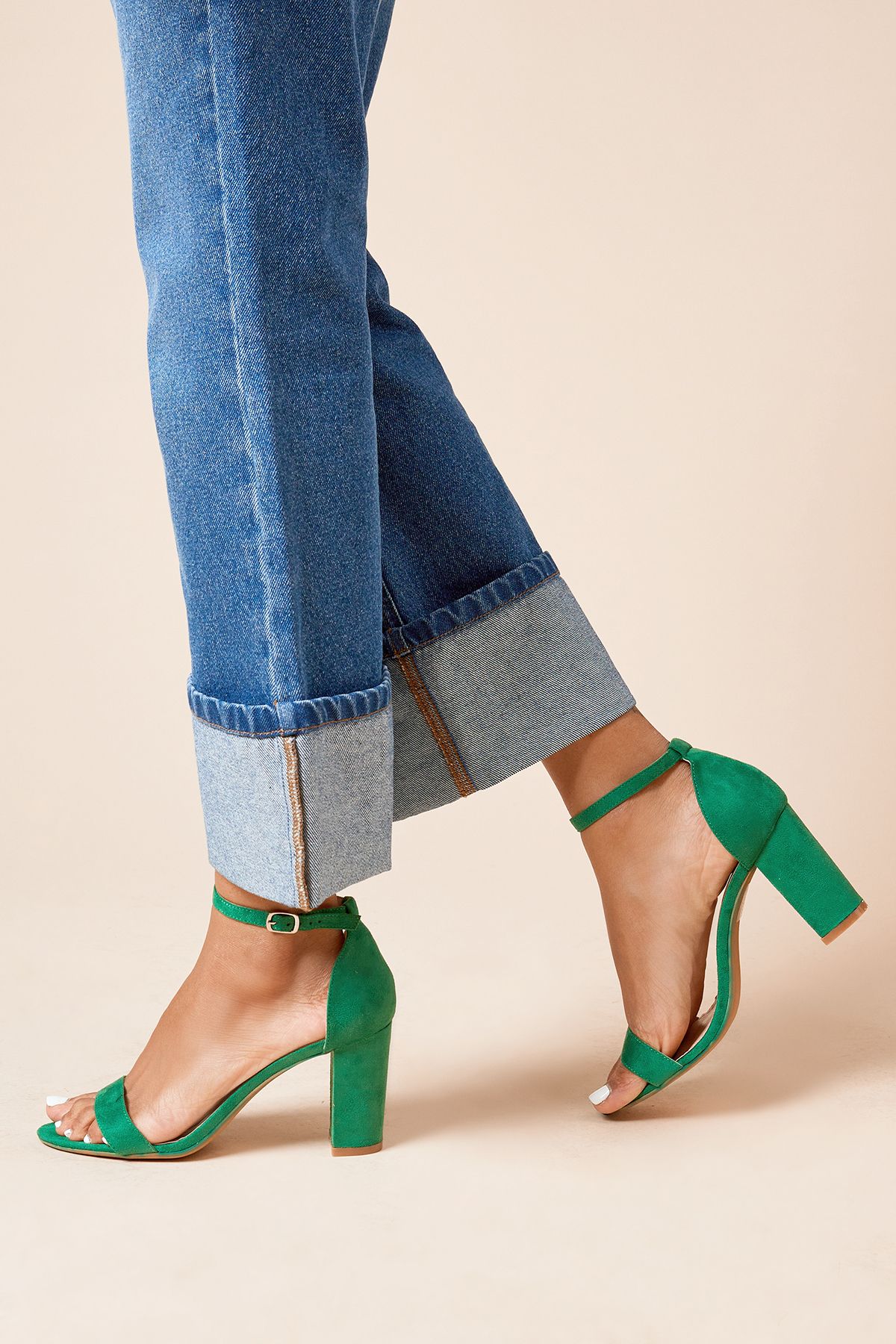 Dorothy Perkins Spark High Block Heel Sandals Green image 2