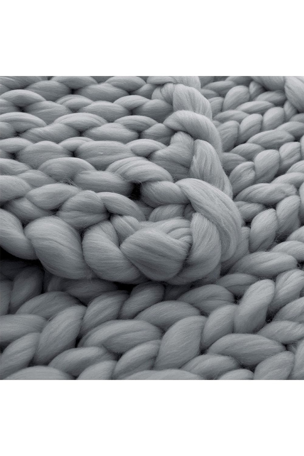 Living and Home 60cm L x 60cm W Office Chunky Knitted Cover Leg Blanket Sofa Chair Decor Throw Blanket, Grey image 5