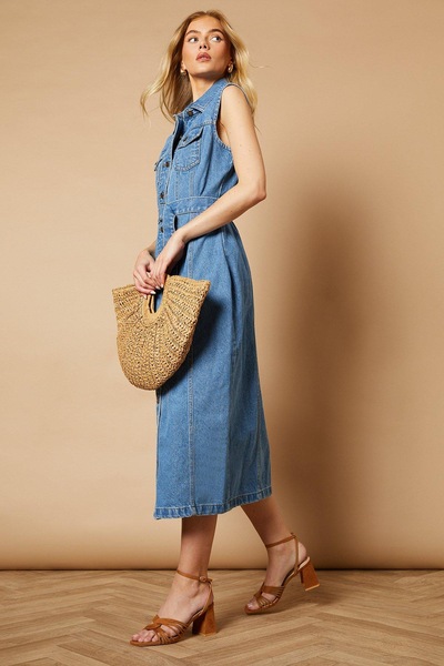 Oasis Teagan Faux Suede Twist Detail Block Heel Sandals Natural