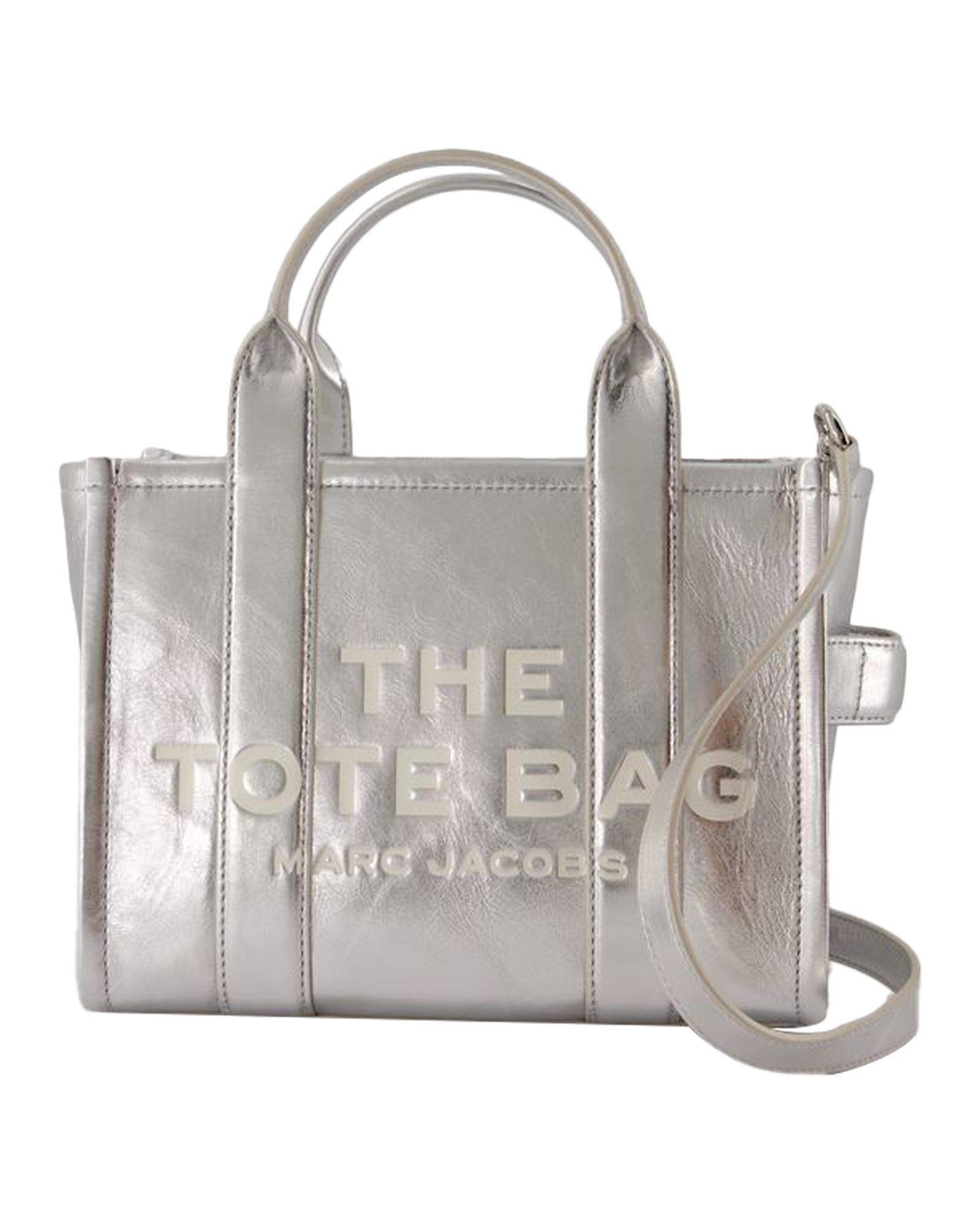 Marc Jacobs The Tote Bag Metallic Leather Zip Tote Wo - Metallic | Silver