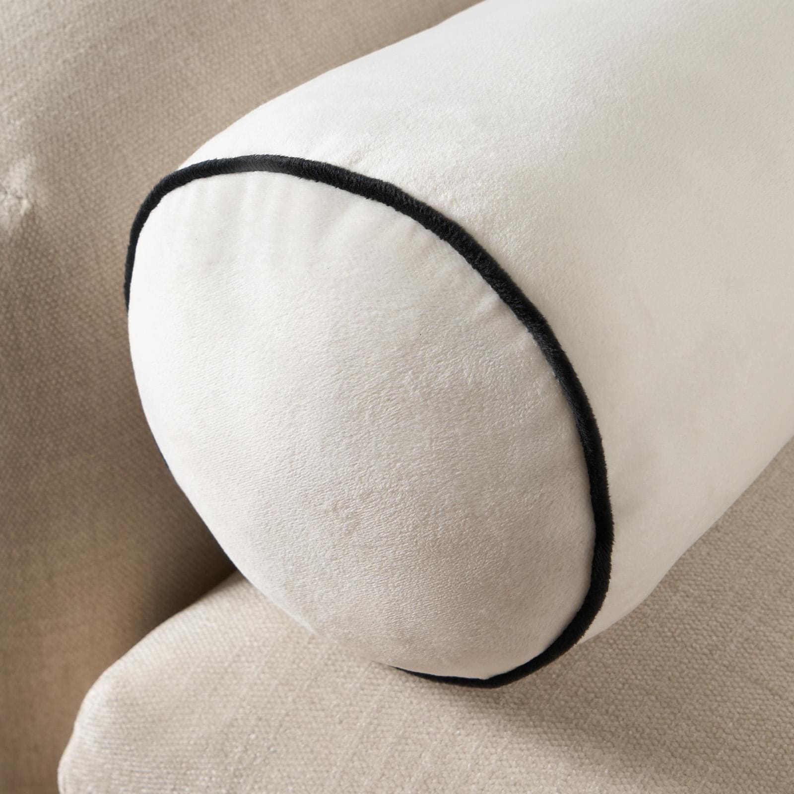 OHS Bolster Cushion Matte Velvet Filled Bedroom Sofa Plump Decorative Scatter Pillow image 3