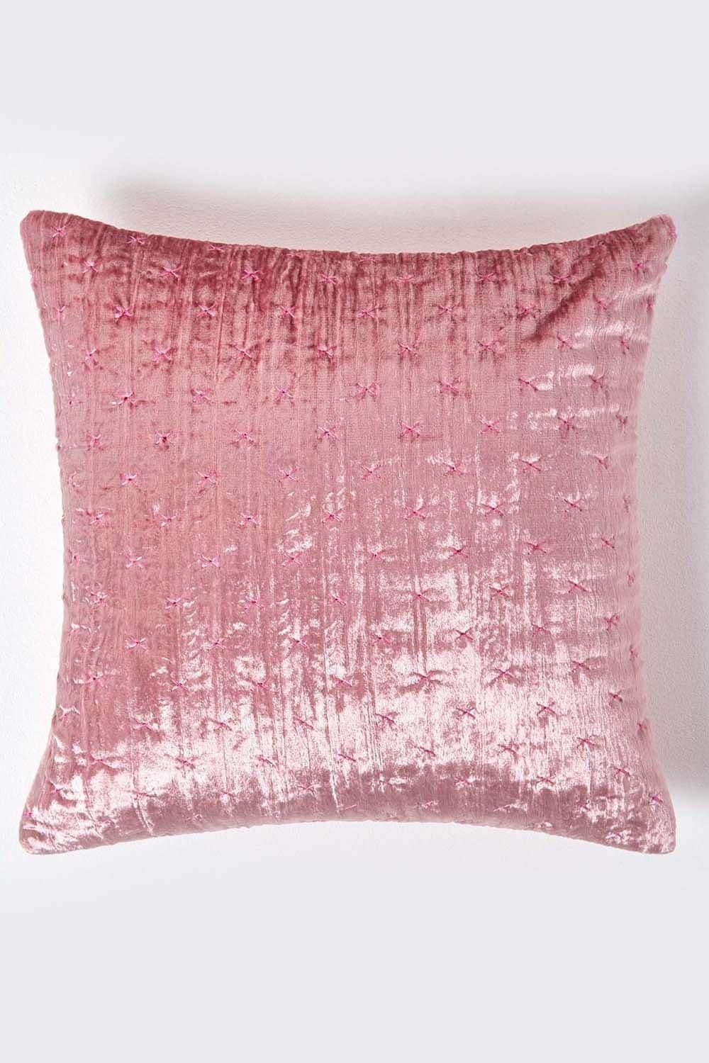 Homescapes Crushed Velvet Cushion Cover image 1