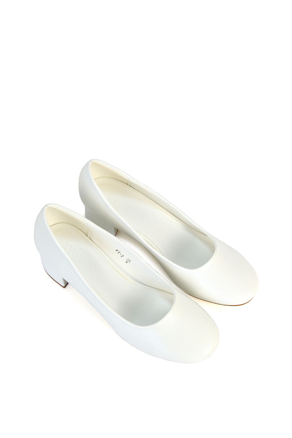 XY London 'Liberty' Low Block Heel Round Toe Slip On Court Shoes image 4