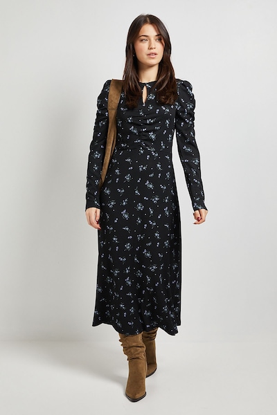 Dorothy Perkins Floral Keyhole Midi Dress Floral