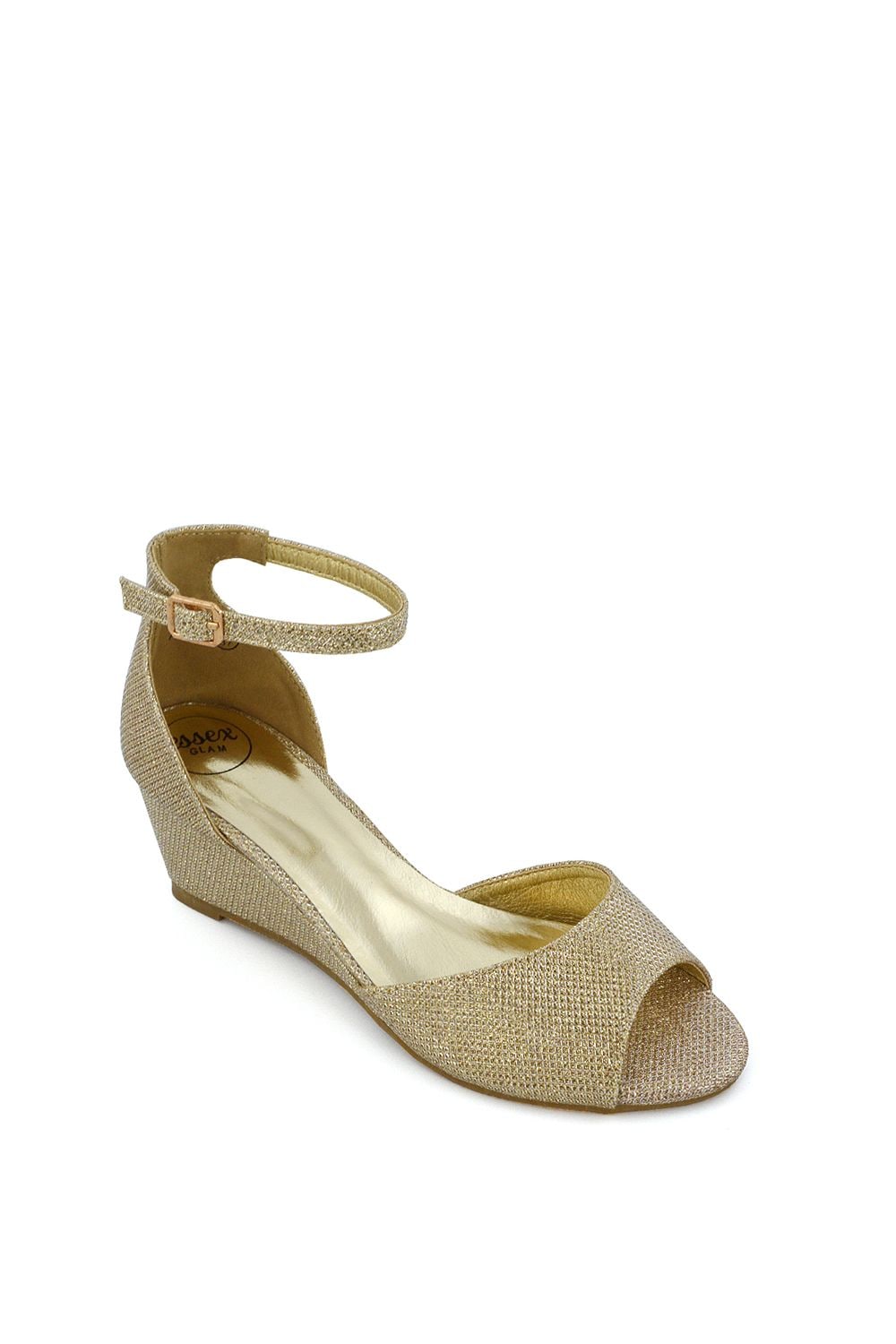 XY London 'Lottie' Peeptoe Mid Wedge Heel Sandals image 2