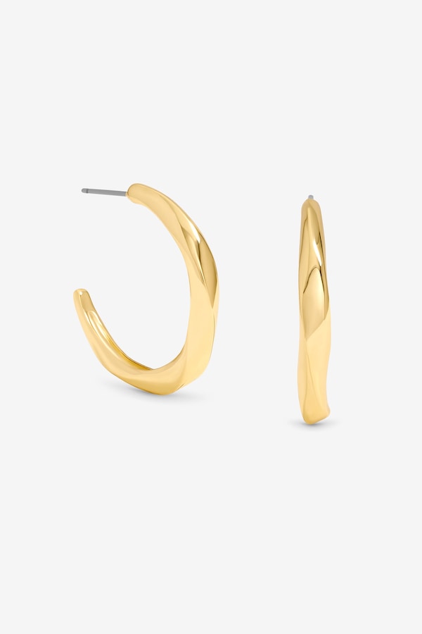 Jon Richard Gold Plated Polished Twist Hoop Earrings