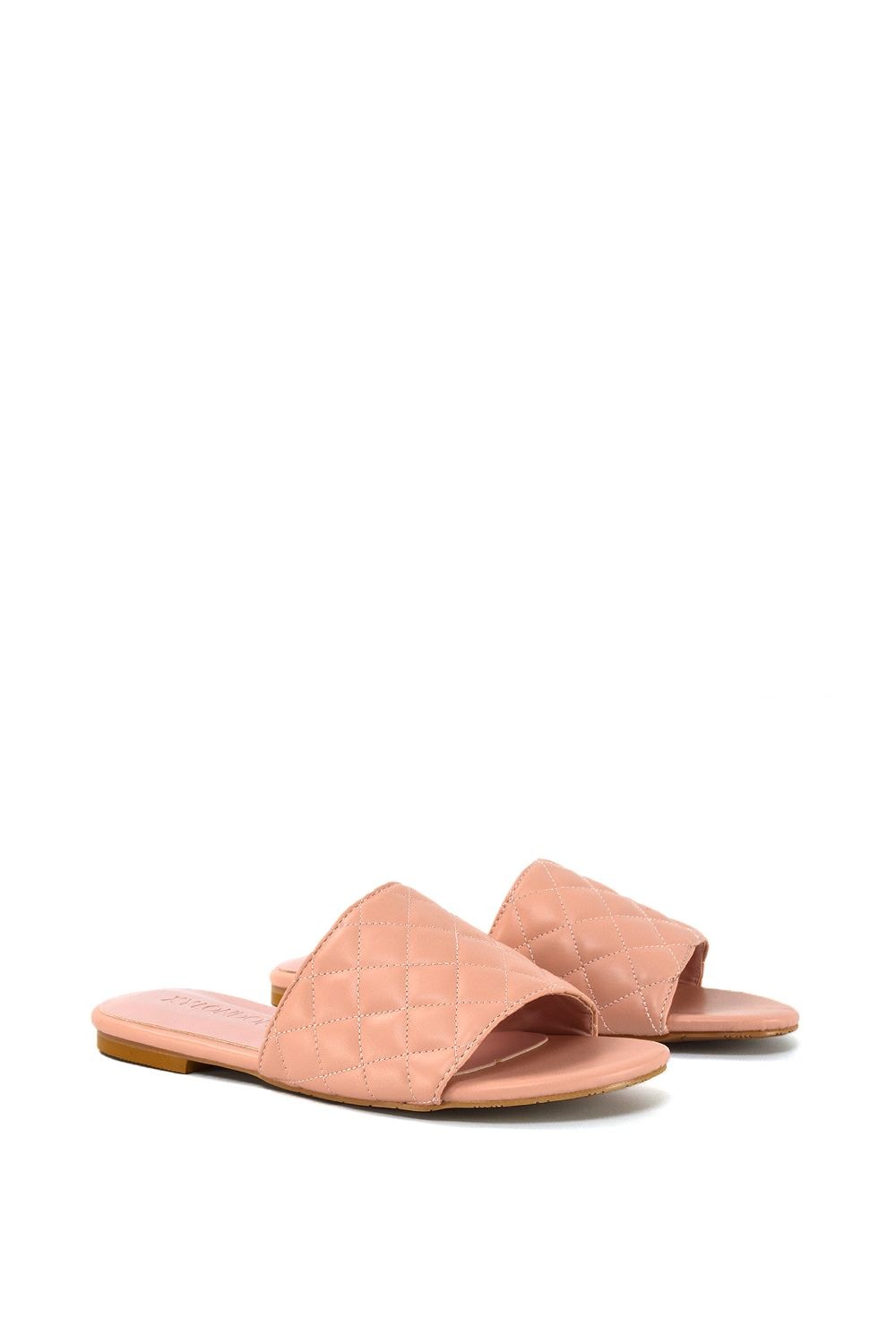 XY London 'Saylor' Quilted Detail Strappy Sandal Flat Sliders image 2