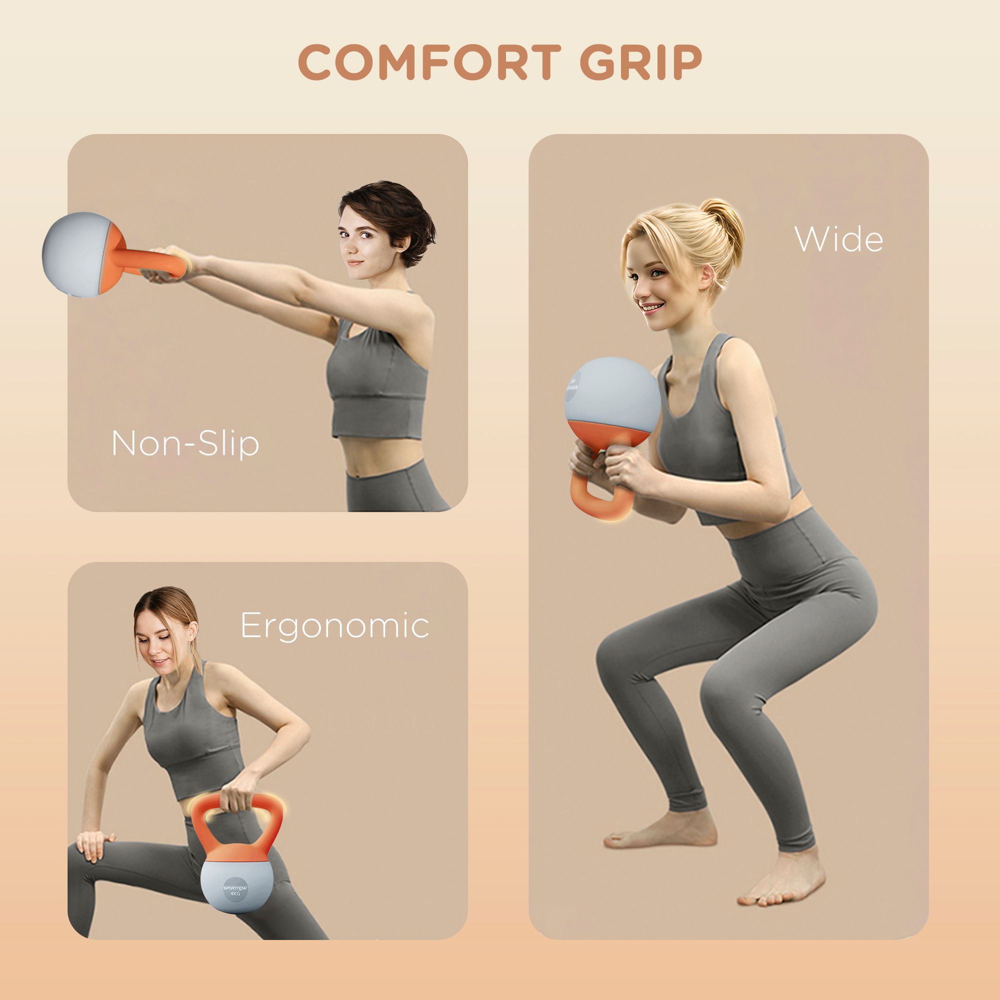 SPORTNOW 4KG Kettlebell with Soft Body and Non-Slip Handle image 6