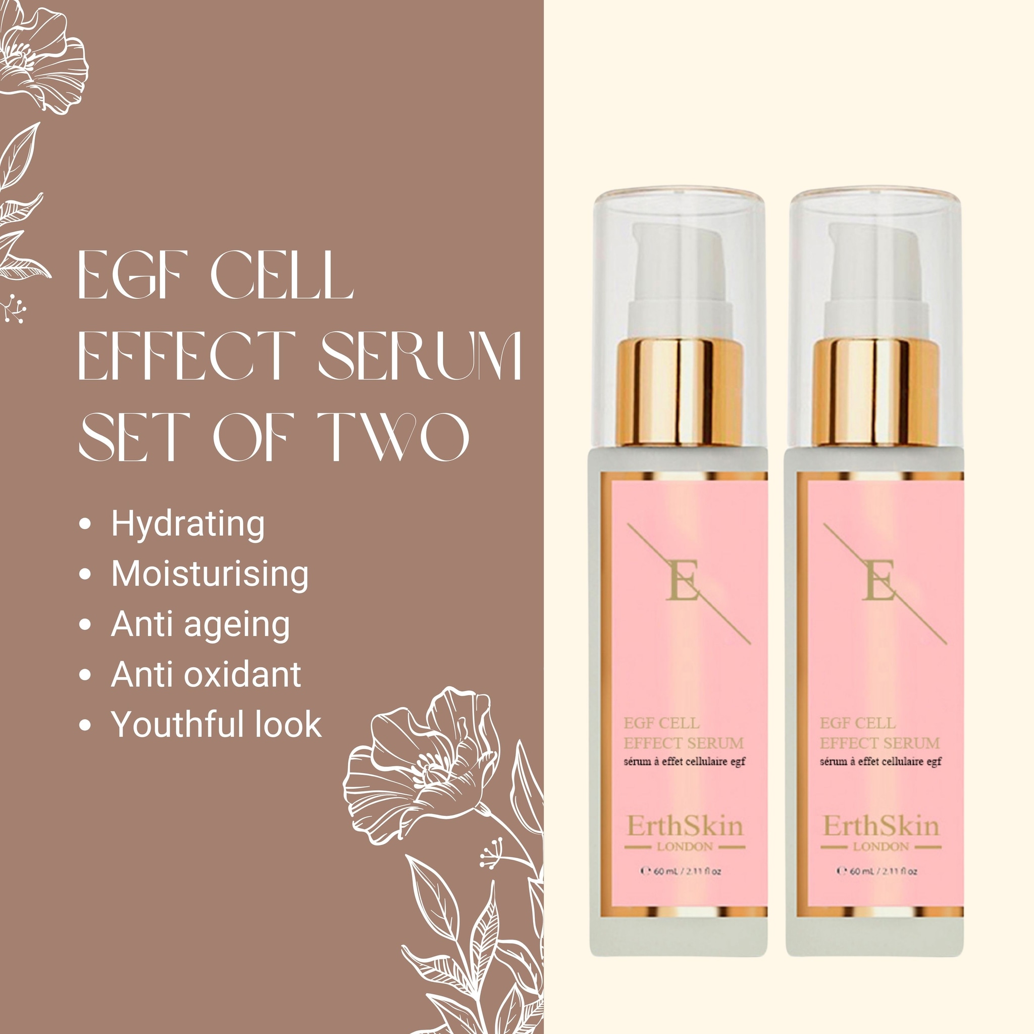 Erth Skin London 2x EGF CELL EFFECT SERUM 60ML image 2