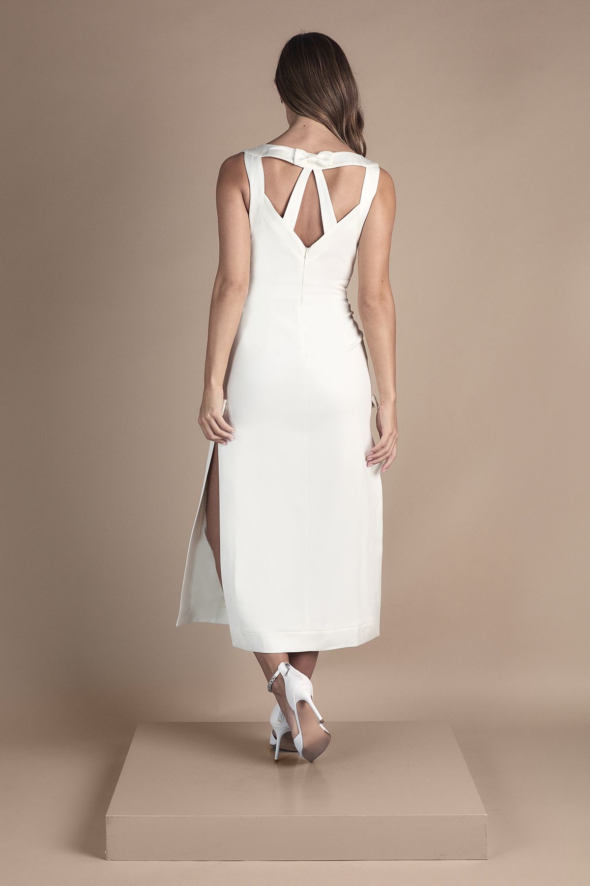 Coast Slash Neck Midaxi Wedding Dress Ivory image 3