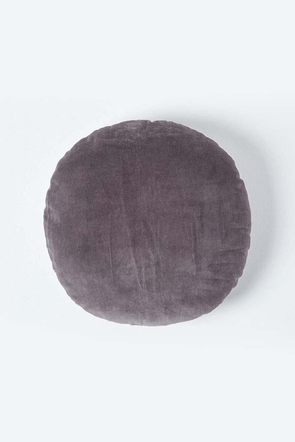 Homescapes Velvet Cushion, 40 cm Round