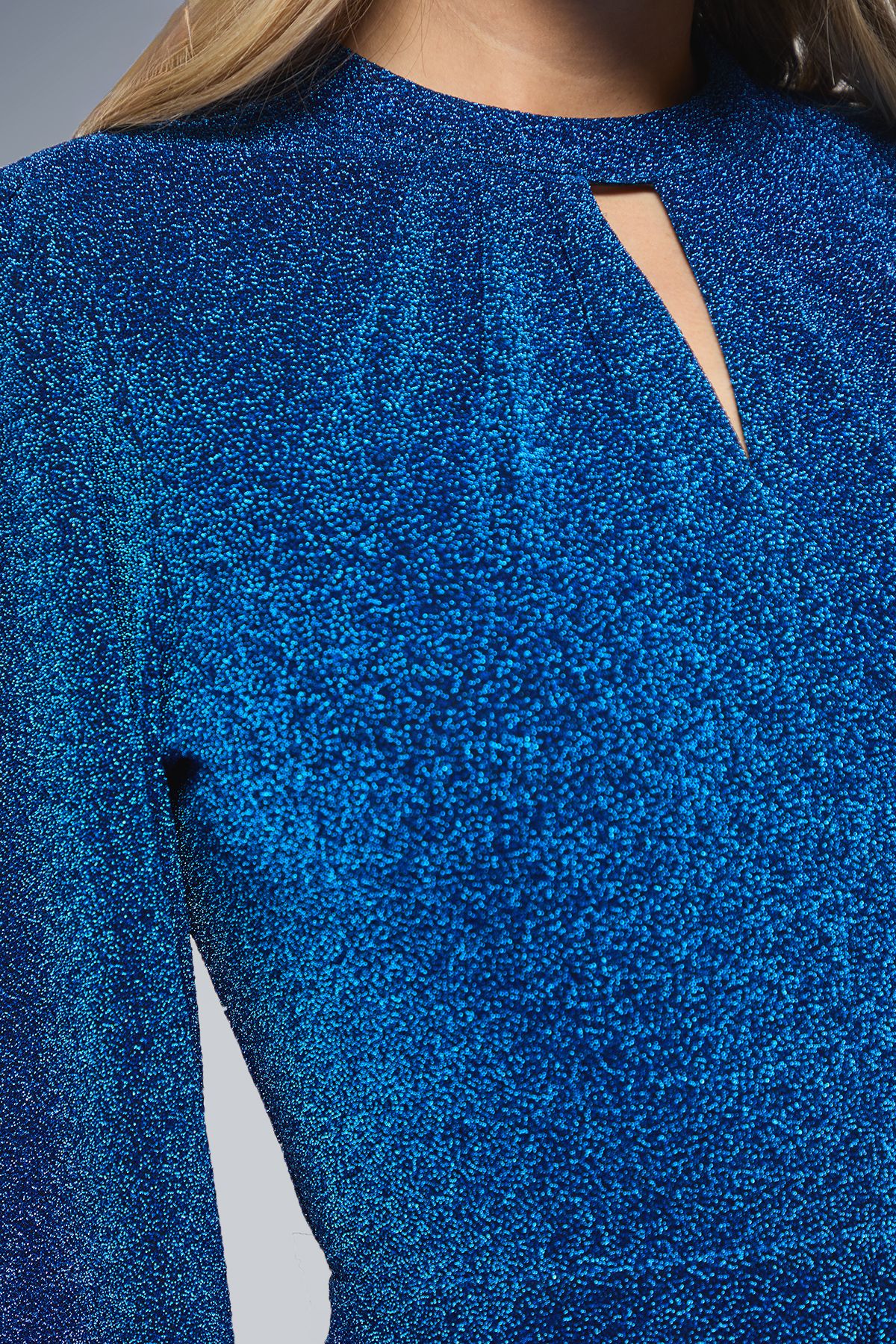 Dorothy Perkins DP Luxe Keyhole Detail Sparkle Jersey Midi Dress Cobalt image 5
