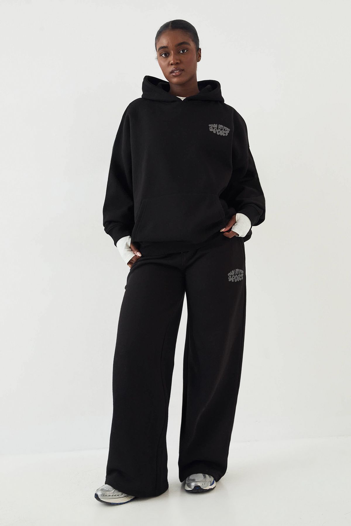 DSGN Studio DSGN Studio Sport Bubble Oversized Hoodie Black image 3