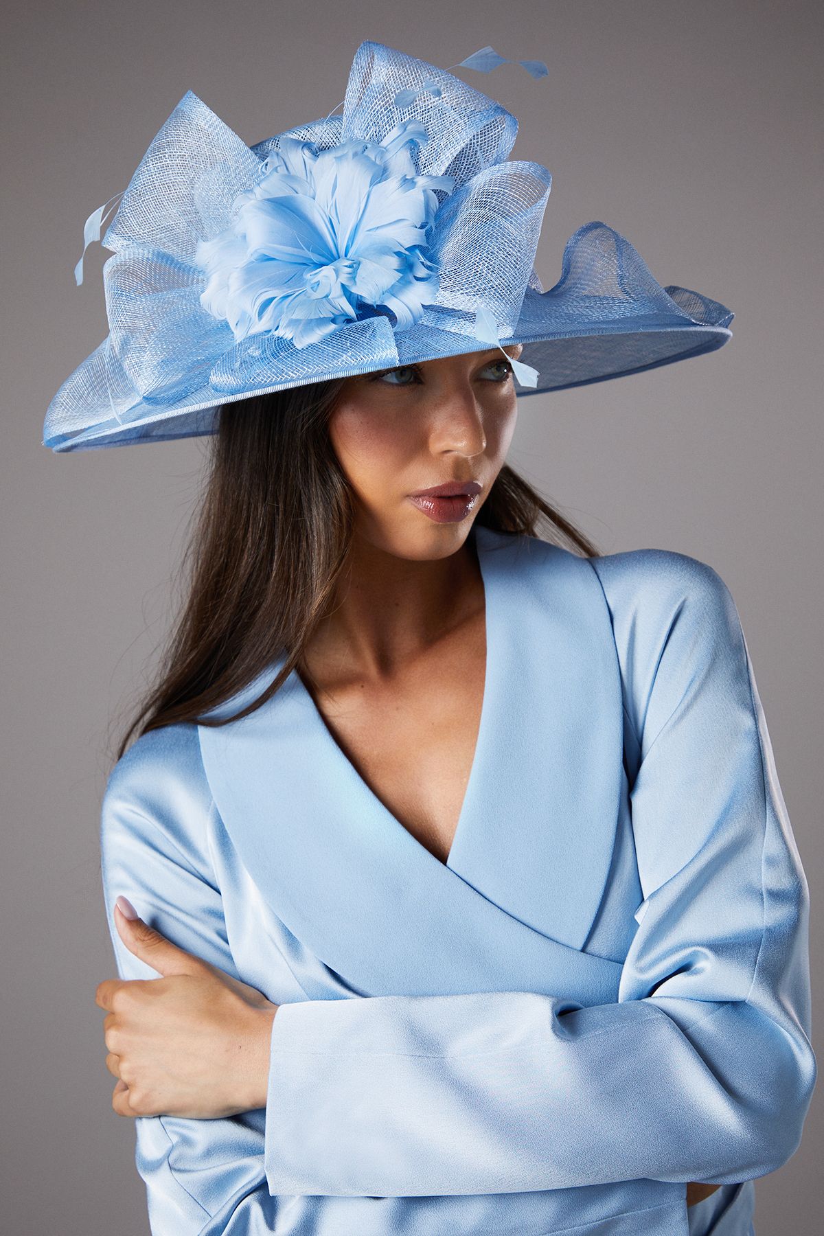 Coast Large Floral Rose Hat Light Blue image 1