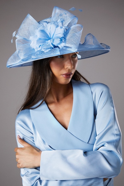 Coast Large Floral Rose Hat Light Blue