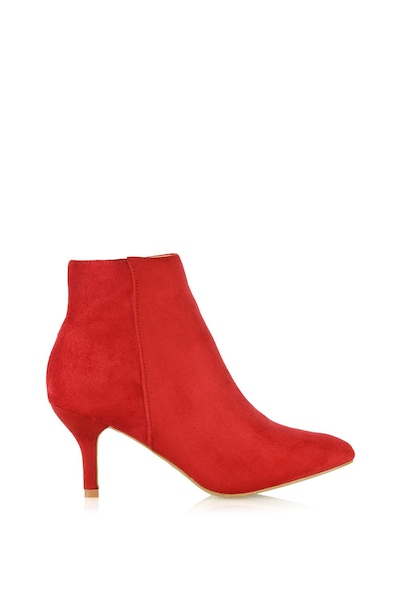 XY London 'Anastsia' Low Mid Kitten High Heel Stiletto Zip-Up Ankle Boots