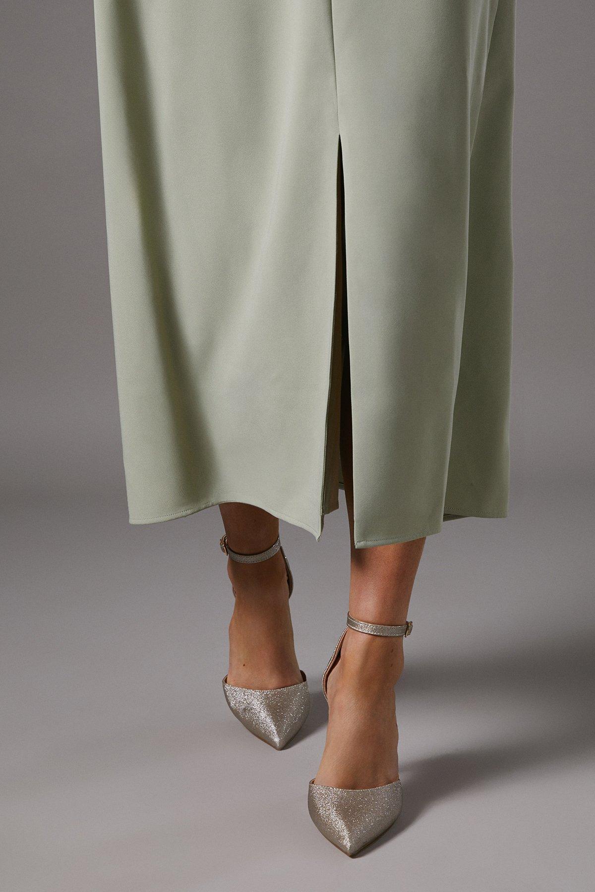 Coast Nautila Glitter High Heel Stiletto Open Pointed Court Shoes Champagne image 1