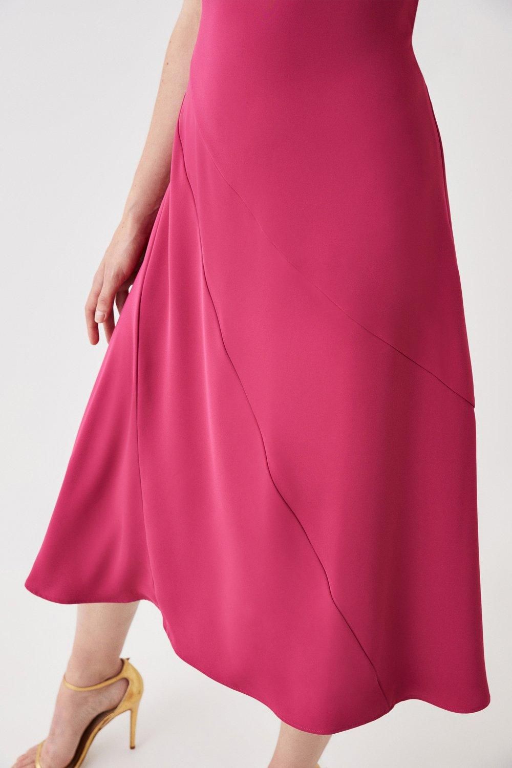 Coast Angled Panel Midi Dress Raspberry image 4