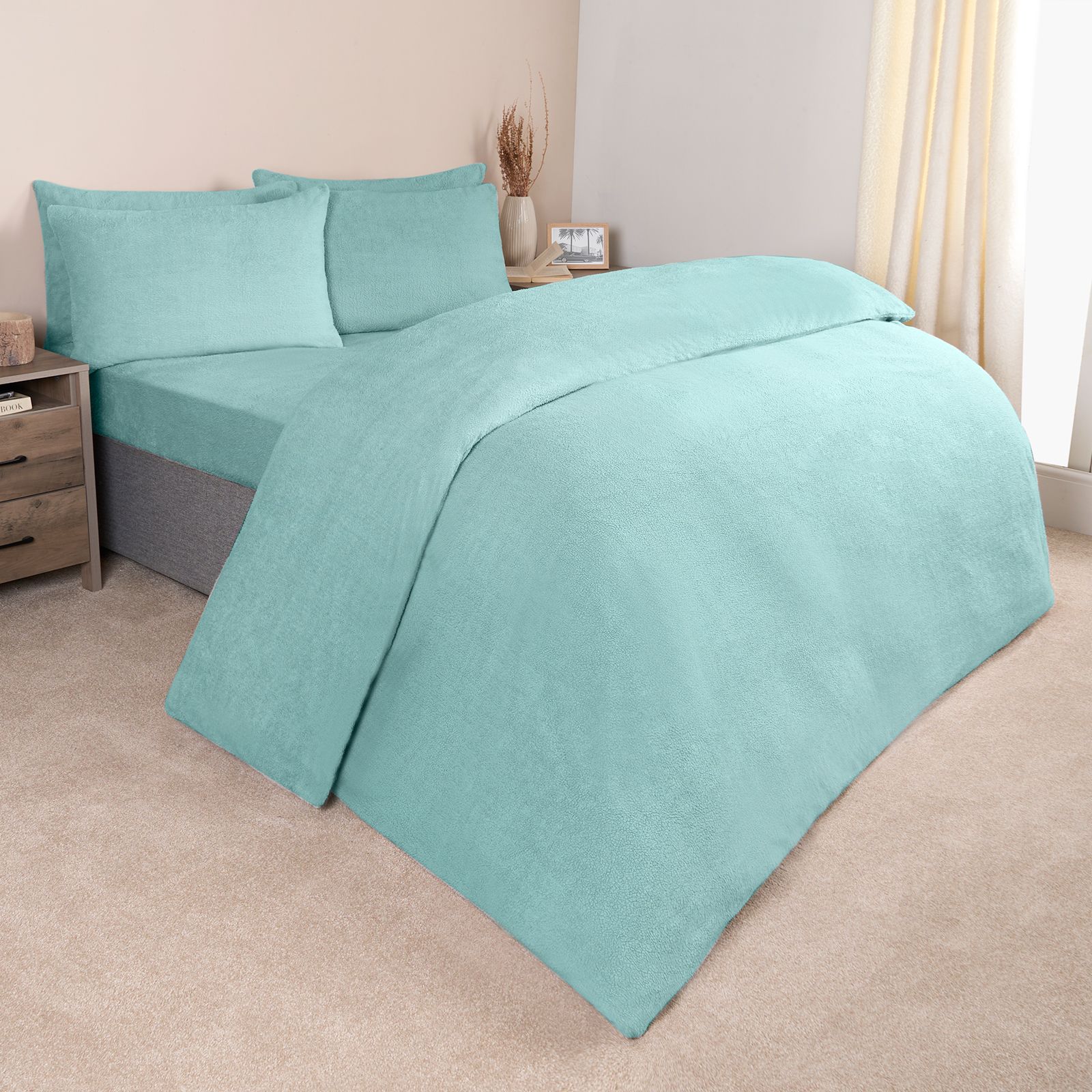 OHS Thermal Soft Teddy Fleece Duvet Cover Bedding Set image 4