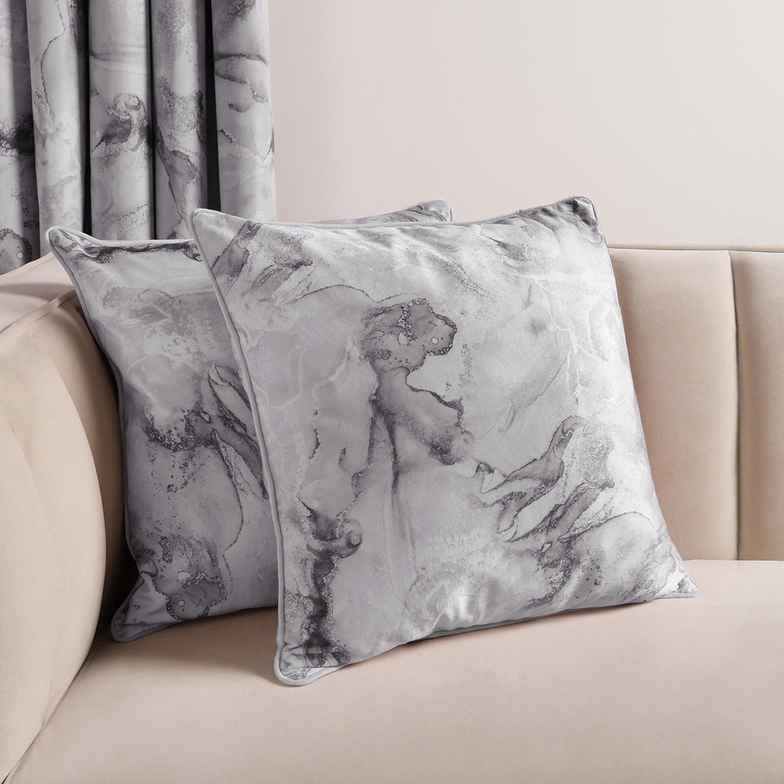 OHS 2 Pack Marble Matte Velvet Cushion Covers image 1