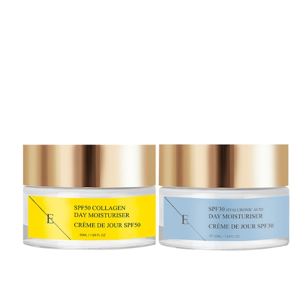 Erth Skin London Daily Defense Duo SPF 30 Hyaluronic Acid Day Cream 50ml + SPF 50 Collagen Day Cream 50ml