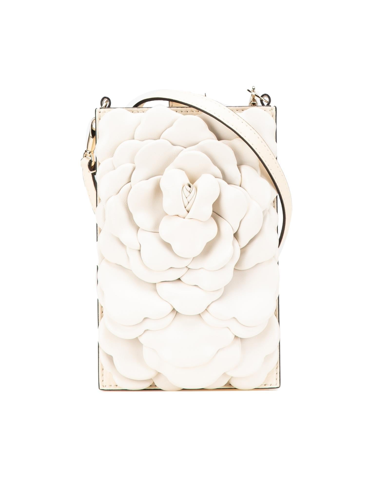 Valentino Preloved Rose Leather Crossbody Bag Wo - White image 1