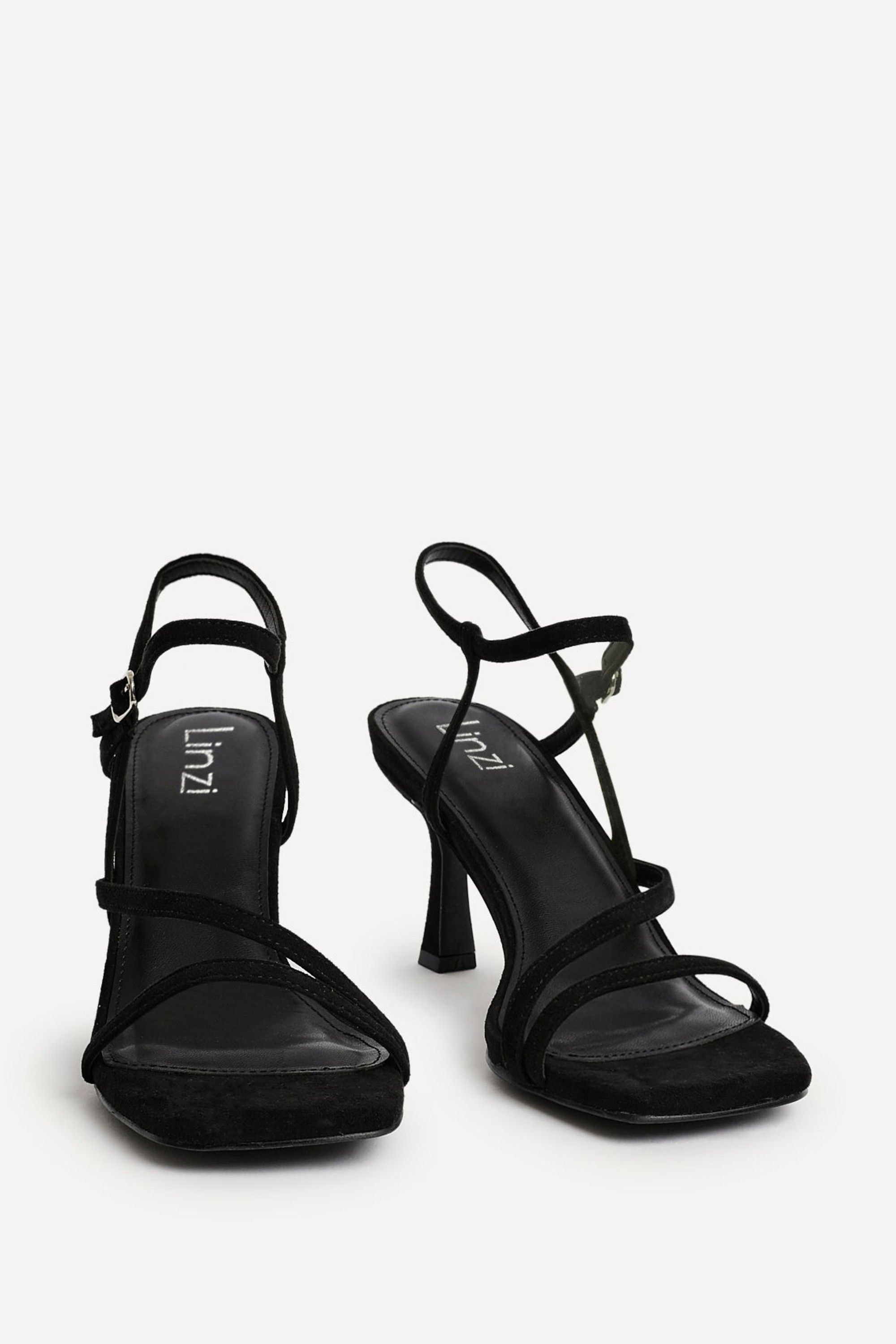 Linzi Nicole Black Faux Suede Strappy Heels image 3