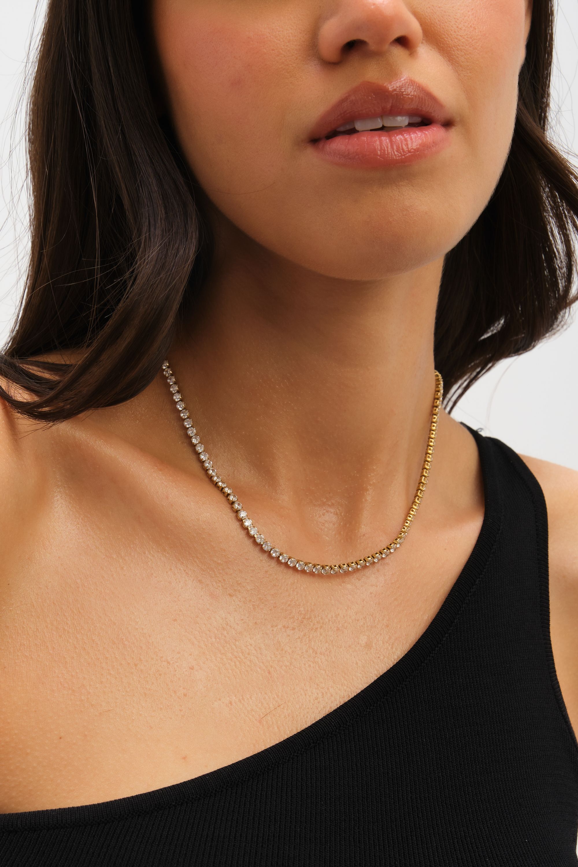 Jon Richard Waterproof Gold Plated Tennis Necklace image 2