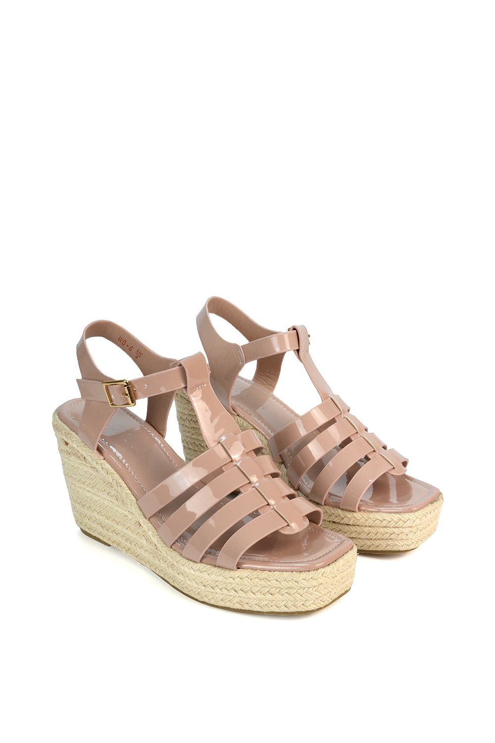 XY London 'Remi' Wedge Heel Platform Espadrille Square Toe Sandals image 3